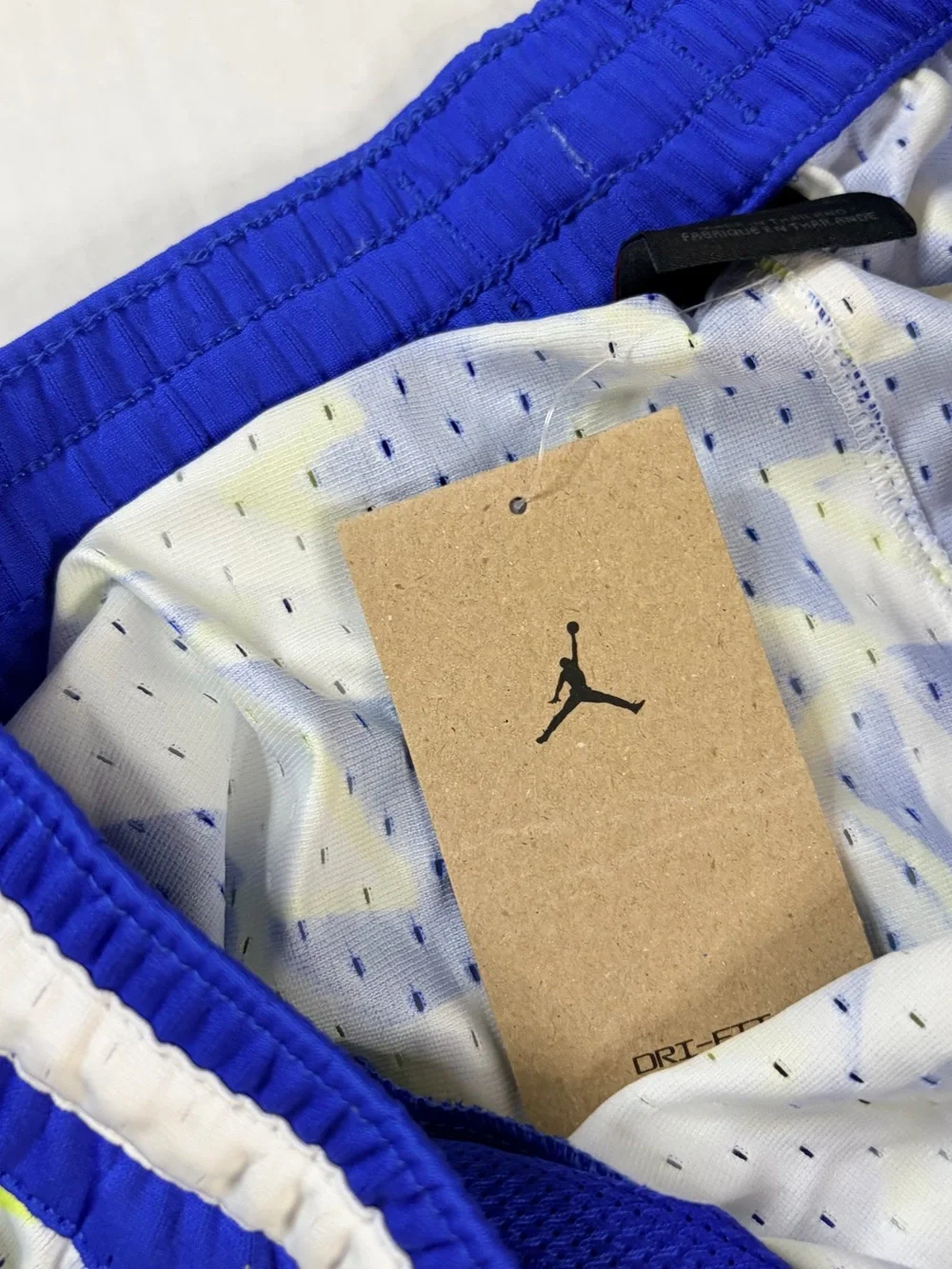Jordan Royal Blue, White & Neon Yellow Zigzag Basketball Shorts
